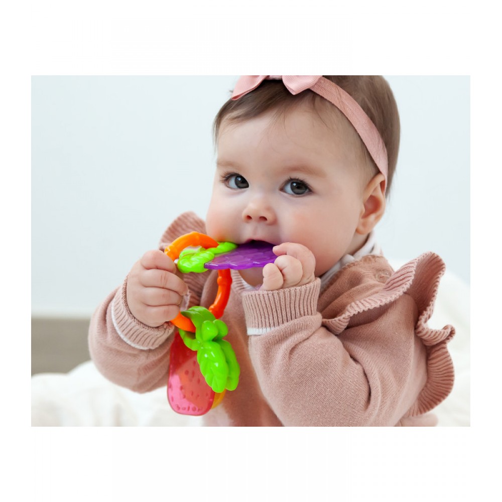 Μασητικός Κρίκος Οδoντοφυϊας 3 Φρούτα +3Μ, Kiokids Βρεφικά είδη