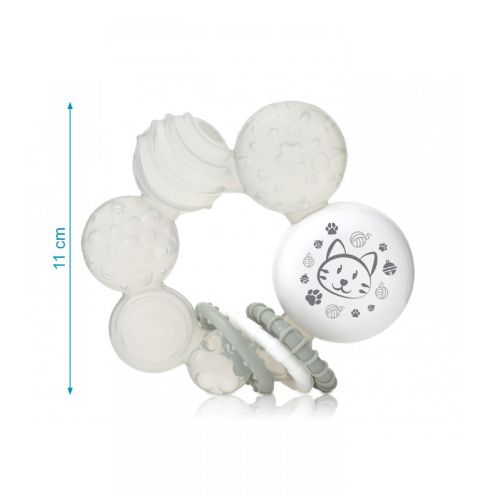 Μασητικό Νερού με Κρίκους Οδοντοφυΐας Γκρι Γατάκι, Kiokids Βρεφικά είδη