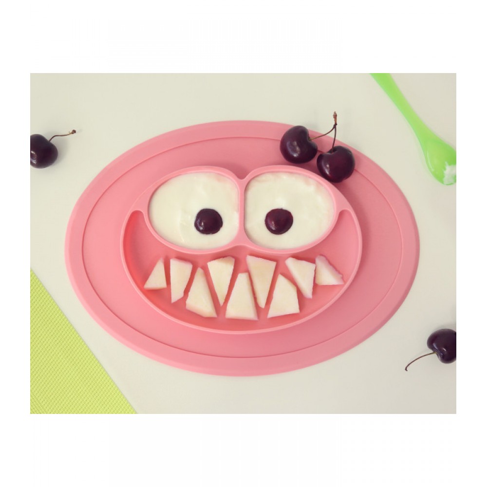 Αντιολισθητικό Πιάτο Σιλικόνης ροζ, Kiokids Φαγητό