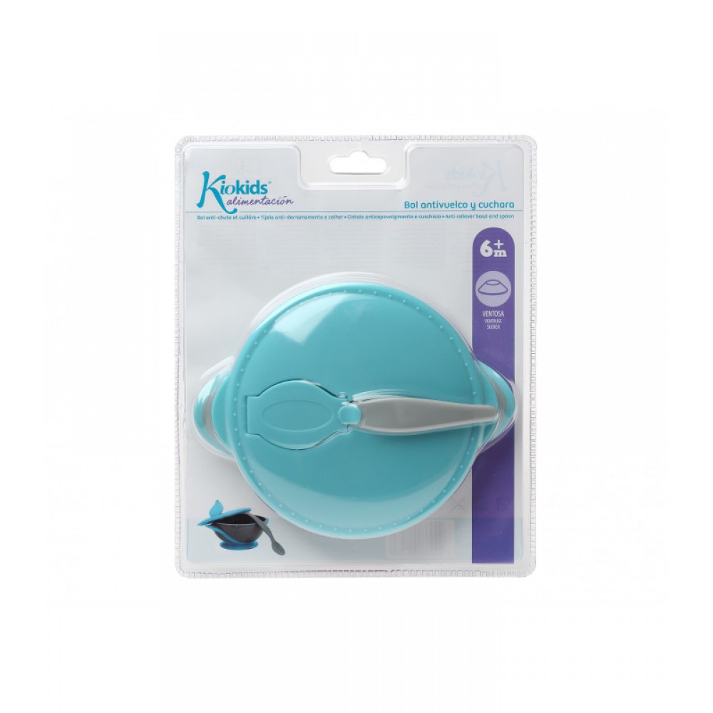 Μπολάκι με Βεντούζα και Κουταλάκι Σιέλ +6Μ, Kiokids Φαγητό