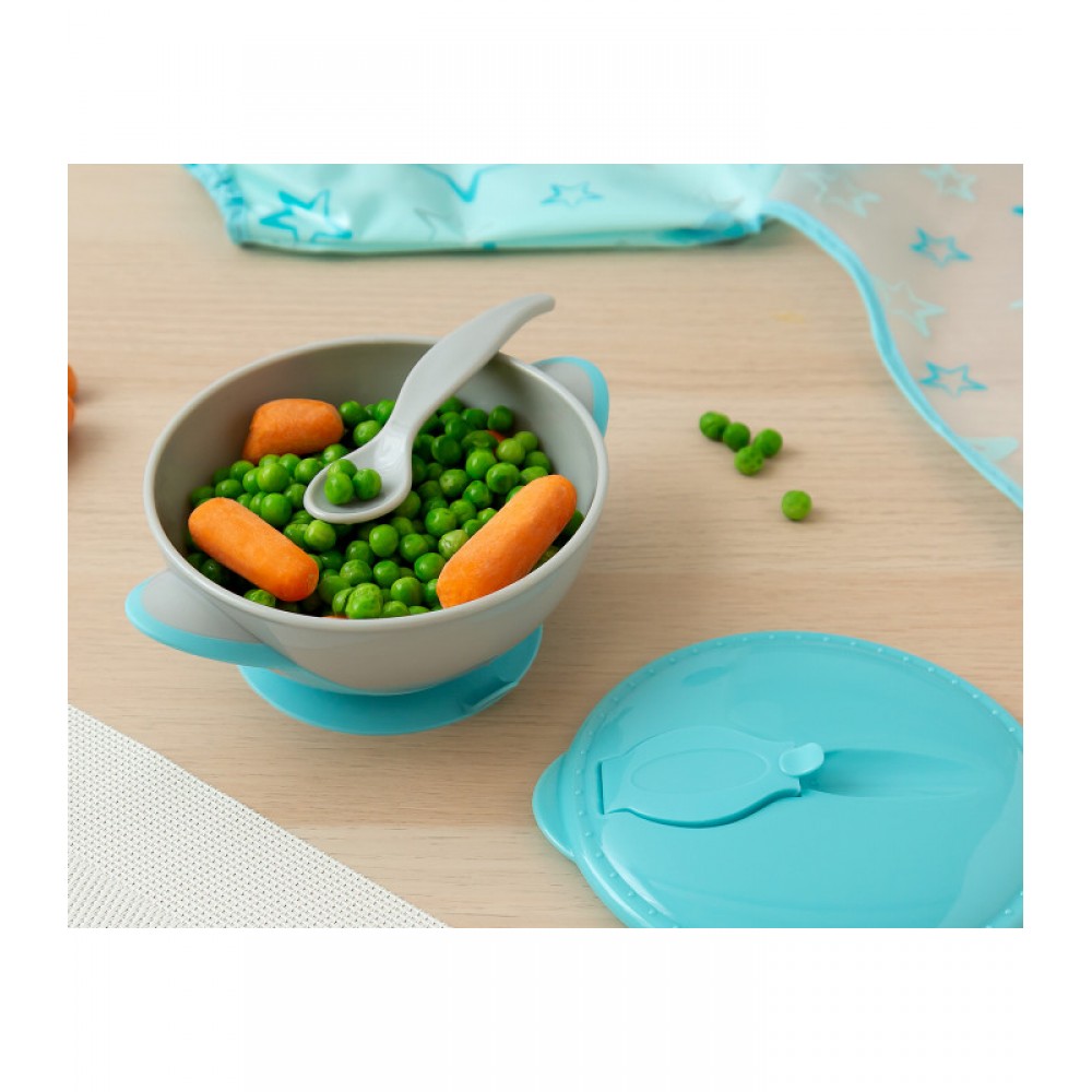 Μπολάκι με Βεντούζα και Κουταλάκι Σιέλ +6Μ, Kiokids Φαγητό