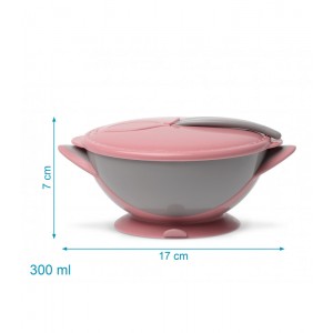 Μπολάκι με Βεντούζα και Κουταλάκι ροζ, Kiokids Φαγητό