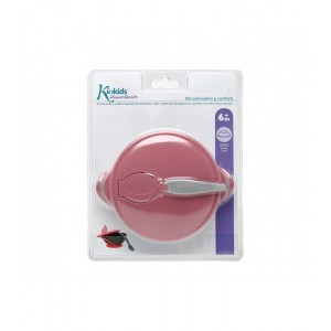 Μπολάκι με Βεντούζα και Κουταλάκι ροζ, Kiokids Φαγητό