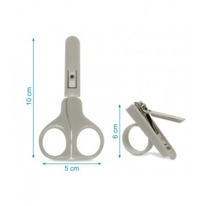 Σετ Ψαλιδάκι Ασφαλείας με Νυχοκόπτης Γκρι, Kiokids Αξεσουάρ