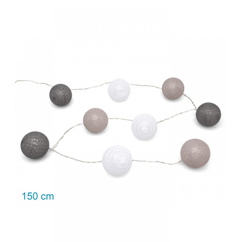 Φωτάκια Διακόσμησης Δωματίου Γιρλάντα Γκρι 9 τεμάχια, Kiokids Παιδικό δωμάτιο