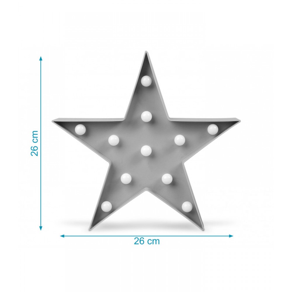 Φωτιστικό Led Αστεράκι Γκρι, Kiokids  Παιδικό δωμάτιο