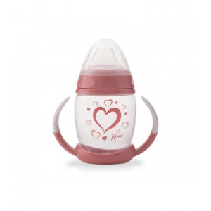 Ποτηράκι Εκπαιδευτικό με καρδούλες ροζ 270ml 1ο Βήμα, Kiokids Φαγητό