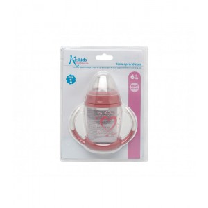 Ποτηράκι Εκπαιδευτικό με καρδούλες ροζ 270ml 1ο Βήμα, Kiokids Φαγητό