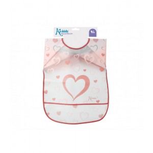 Σαλιάρα-Ποδιά Αδιάβροχη με Μανίκια ροζ, Kiokids Φαγητό