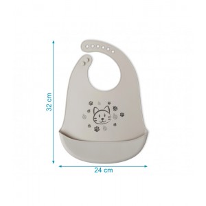 Σαλιάρα Σιλικόνης Γκρι Γατούλα, Kiokids Φαγητό