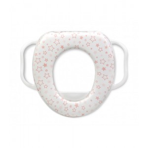 Βάση Λεκάνης Μαλακή με Χερούλια και Αστέρια Ροζ, Kiokids Αξεσουάρ