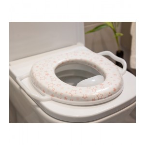 Βάση Λεκάνης Μαλακή με Χερούλια και Αστέρια Ροζ, Kiokids Αξεσουάρ