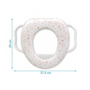 Βάση Λεκάνης Μαλακή με Χερούλια και Αστέρια Ροζ, Kiokids Αξεσουάρ