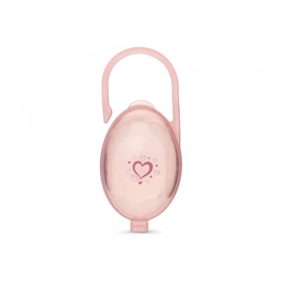 Θήκη Πιπίλας ροζ με σχέδιο καρδούλες, Kiokids