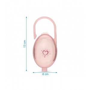 Θήκη Πιπίλας ροζ με σχέδιο καρδούλες, Kiokids Βρεφικά είδη