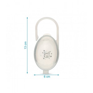 Θήκη Πιπίλας Γκρι με σχέδιο Γατούλα, Kiokids Βρεφικά είδη