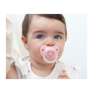 Σετ Πιπίλας Σιλικόνης 2 τμχ Heart & Rainbow ροζ 6-18M , Kiokids Βρεφικά είδη