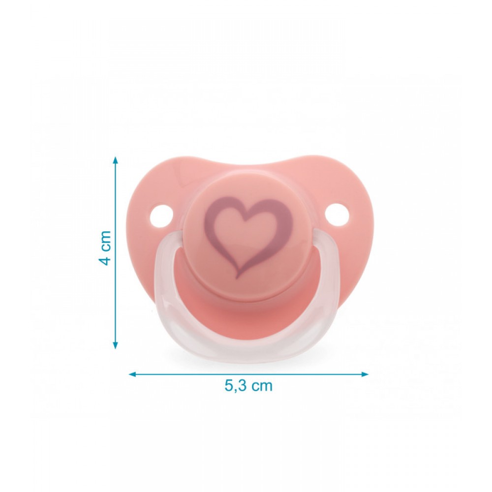 Σετ Πιπίλας Σιλικόνης 2 τμχ Heart & Rainbow ροζ 6-18M , Kiokids Βρεφικά είδη