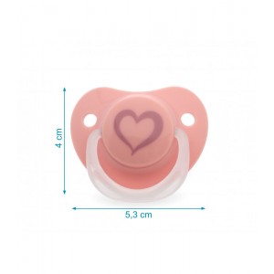 Σετ Πιπίλας Σιλικόνης 2 τμχ Heart & Rainbow ροζ 6-18M , Kiokids Βρεφικά είδη