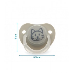 Σετ Πιπίλας Σιλικόνης 2 τμχ Cat & Moon Γκρι 6-18M , Kiokids Βρεφικά είδη