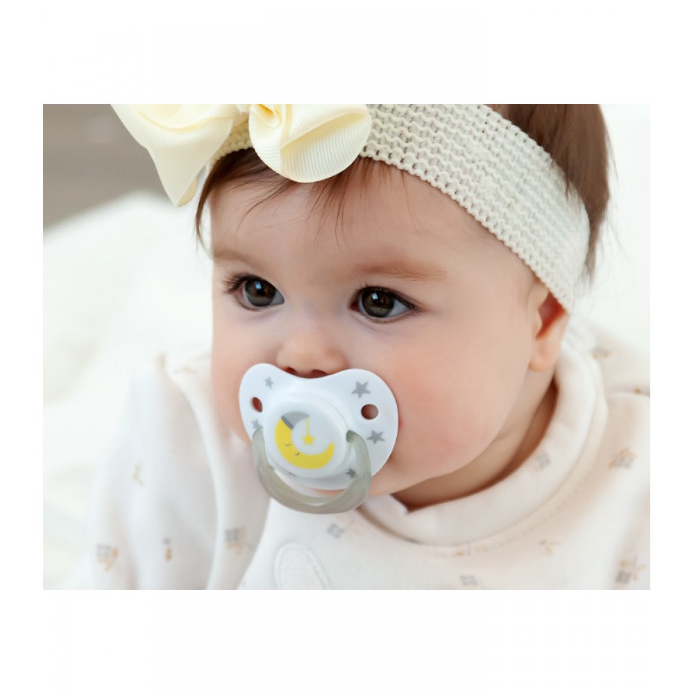 Σετ Πιπίλας Σιλικόνης 2 τμχ Cat & Moon Γκρι 6-18M , Kiokids Βρεφικά είδη