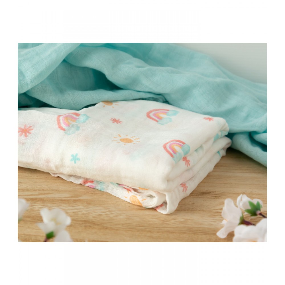 Μουσελίνες,Πάνες Αγκαλιάς (Σετ 2τμχ 120X120 cm) Μέντα, Kiokids