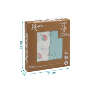 Μουσελίνες,Πάνες Αγκαλιάς (Σετ 2τμχ 120X120 cm) Μέντα, Kiokids