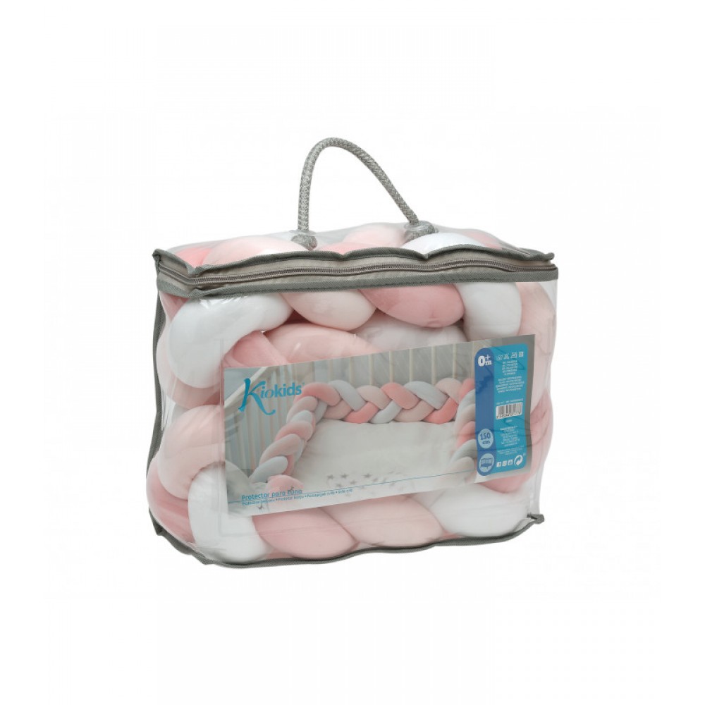 Προστατευτική Πάντα Πλεξούδα 150cm Ροζ, Kiokids Παιδικό δωμάτιο