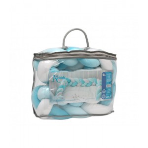 Προστατευτική Πάντα Πλεξούδα 150cm Γαλάζια, Kiokids Παιδικό δωμάτιο