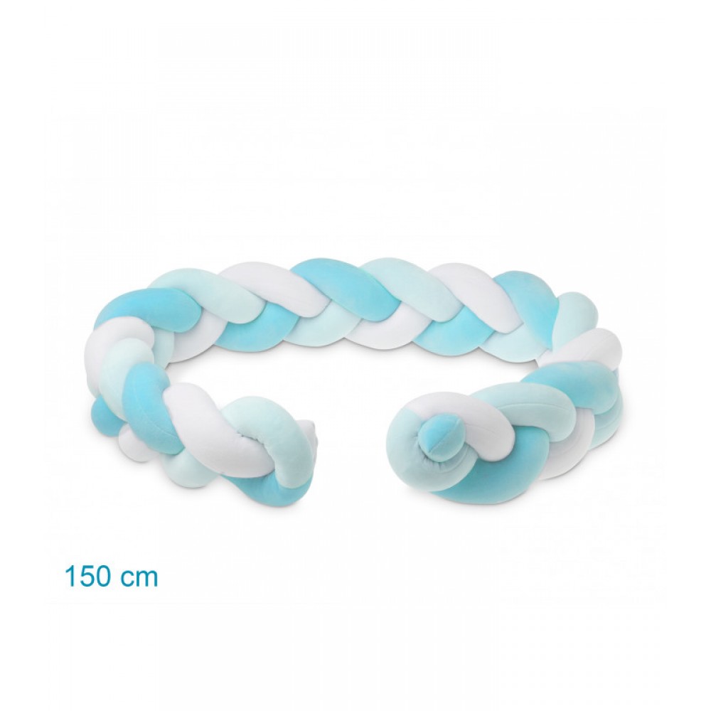 Προστατευτική Πάντα Πλεξούδα 150cm Γαλάζια, Kiokids Παιδικό δωμάτιο