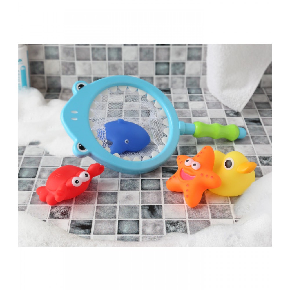 Παιχνίδι Μπάνιου Ζωάκια με Απόχη 4τμχ , Kiokids Αξεσουάρ