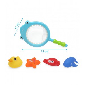 Παιχνίδι Μπάνιου Ζωάκια με Απόχη 4τμχ , Kiokids Αξεσουάρ