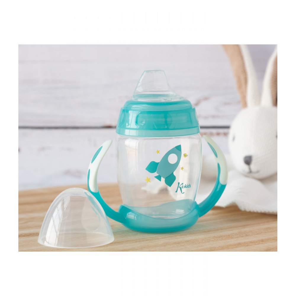 Ποτηράκι Εκπαιδευτικό Blue Space  που φωσφορίζει στο σκοτάδι, Kiokids Φαγητό