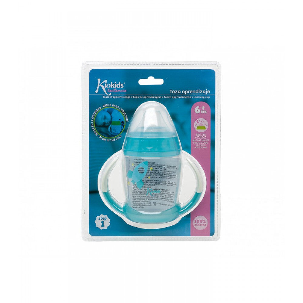 Ποτηράκι Εκπαιδευτικό Blue Space  που φωσφορίζει στο σκοτάδι, Kiokids Φαγητό