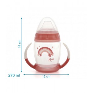 Ποτηράκι Εκπαιδευτικό Pink Rainbow που φωσφορίζει στο σκοτάδι, Kiokids Φαγητό