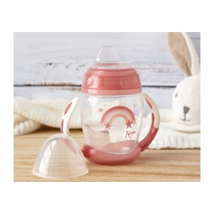 Ποτηράκι Εκπαιδευτικό Pink Rainbow που φωσφορίζει στο σκοτάδι, Kiokids Φαγητό