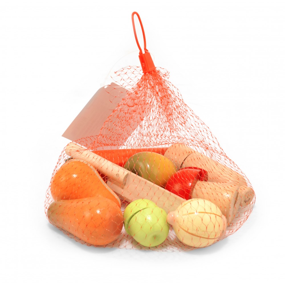 Ξύλινα φρούτα και λαχανικά με σετ κοπής, Magni Παιχνίδια