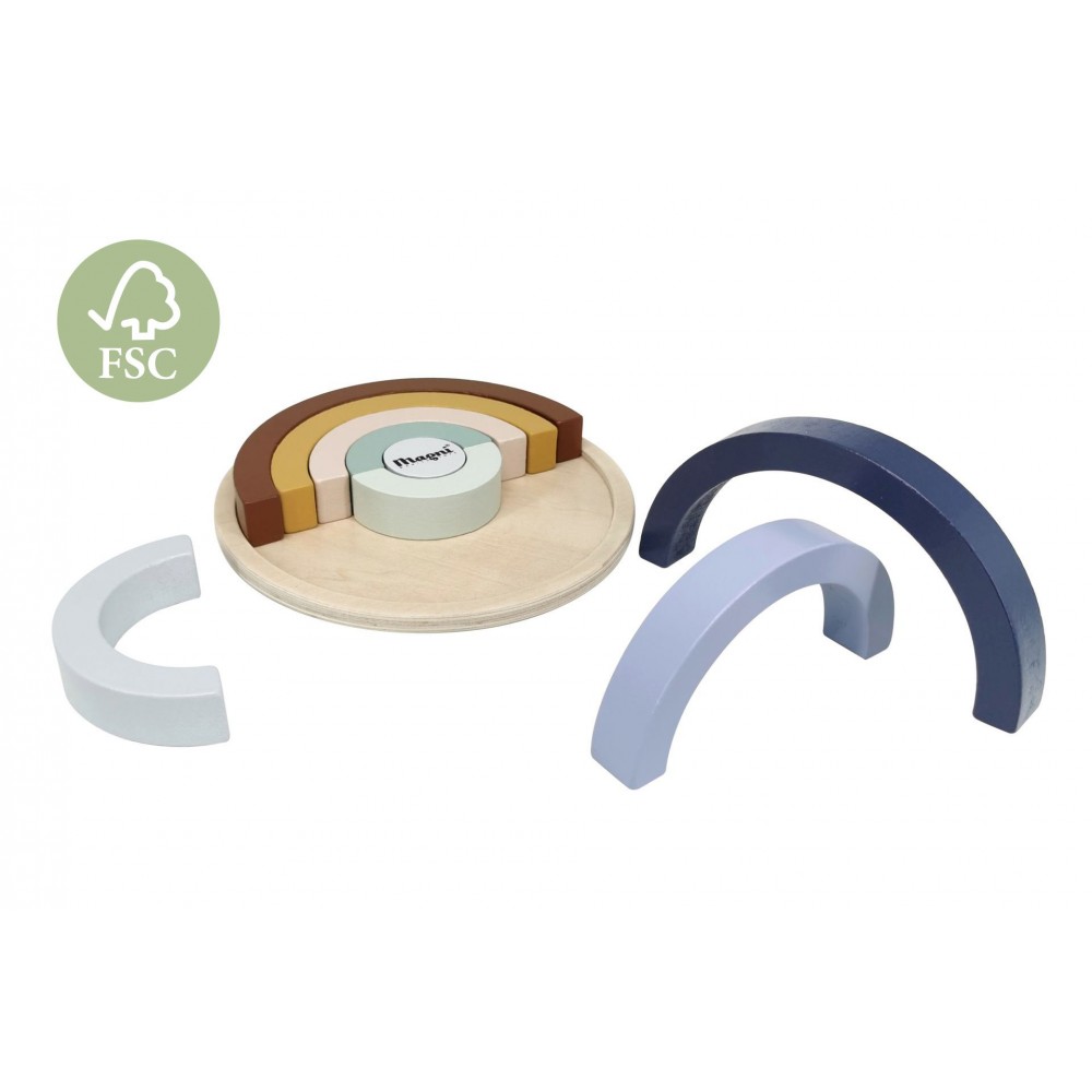 Ξύλινο Πολύχρωμο Παζλ Ουράνιο Τόξο, Magni Παιχνίδια