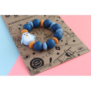 Μασητικό βραχιόλι οδοντοφυΐας μπλε Πιγκουίνος, Mimijo Βρεφικά είδη