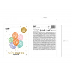 Μπαλόνια πουα παστέλ 30cm (6τμχ.),PartyDeco Party Time