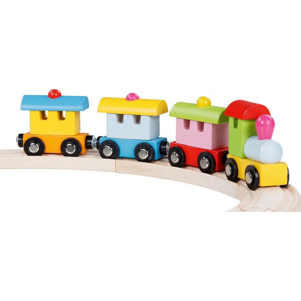 Ξύλινο τρενάκι με μαγνητικούς συνδέσμους, Goki Παιχνίδια